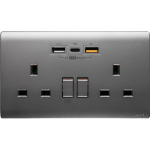 M2K PD202AP5-G 5.7A 雙位 PD/QC USB 電掣插座 (灰色)